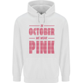 Breast Cancer Awareness In October Pink Childrens Kids Hoodie White