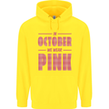 Breast Cancer Awareness In October Pink Childrens Kids Hoodie Yellow