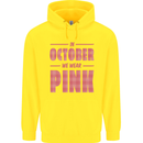 Breast Cancer Awareness In October Pink Childrens Kids Hoodie Yellow