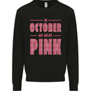 Breast Cancer Awareness In October Pink Kids Sweatshirt Jumper Black