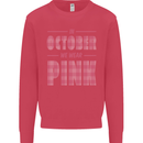 Breast Cancer Awareness In October Pink Kids Sweatshirt Jumper Heliconia