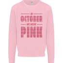 Breast Cancer Awareness In October Pink Kids Sweatshirt Jumper Light Pink