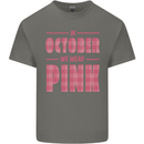 Breast Cancer Awareness In October Pink Kids T-Shirt Childrens Charcoal