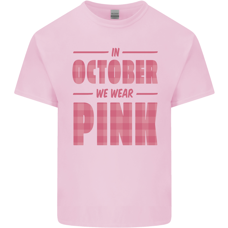 Breast Cancer Awareness In October Pink Kids T-Shirt Childrens Light Pink
