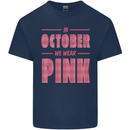 Breast Cancer Awareness In October Pink Kids T-Shirt Childrens Navy Blue