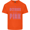 Breast Cancer Awareness In October Pink Kids T-Shirt Childrens Orange
