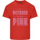 Breast Cancer Awareness In October Pink Kids T-Shirt Childrens Red