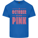 Breast Cancer Awareness In October Pink Kids T-Shirt Childrens Royal Blue