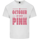 Breast Cancer Awareness In October Pink Kids T-Shirt Childrens White