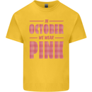 Breast Cancer Awareness In October Pink Kids T-Shirt Childrens Yellow