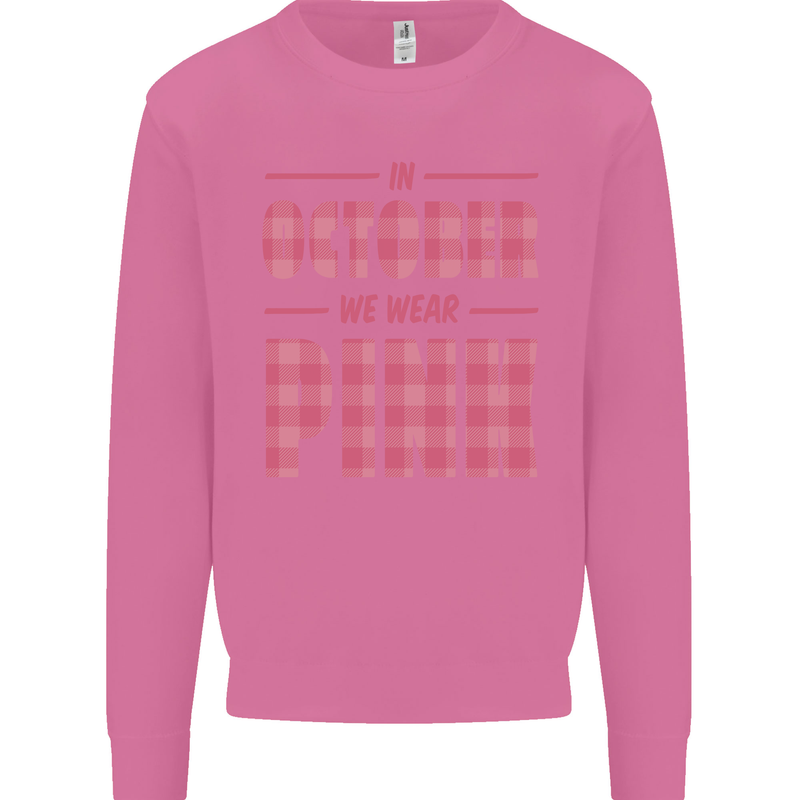 Breast Cancer Awareness In October Pink Mens Sweatshirt Jumper Azalea