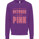 Breast Cancer Awareness In October Pink Mens Sweatshirt Jumper Purple