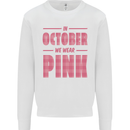 Breast Cancer Awareness In October Pink Mens Sweatshirt Jumper White