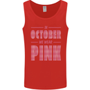 Breast Cancer Awareness In October Pink Mens Vest Tank Top Red
