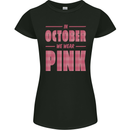 Breast Cancer Awareness In October Pink Womens Petite Cut T-Shirt Black