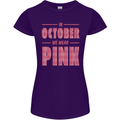 Breast Cancer Awareness In October Pink Womens Petite Cut T-Shirt Purple