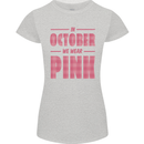 Breast Cancer Awareness In October Pink Womens Petite Cut T-Shirt Sports Grey