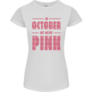 Breast Cancer Awareness In October Pink Womens Petite Cut T-Shirt White