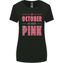 Breast Cancer Awareness In October Pink Womens Wider Cut T-Shirt Black