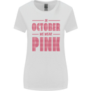Breast Cancer Awareness In October Pink Womens Wider Cut T-Shirt White