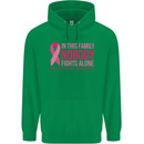 Breast Cancer Awareness Nobody Fights Alone Childrens Kids Hoodie Irish Green