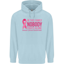 Breast Cancer Awareness Nobody Fights Alone Childrens Kids Hoodie Light Blue