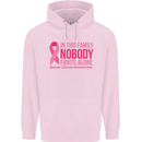 Breast Cancer Awareness Nobody Fights Alone Childrens Kids Hoodie Light Pink