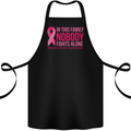 Breast Cancer Awareness Nobody Fights Alone Cotton Apron 100% Organic Black