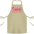 Breast Cancer Awareness Nobody Fights Alone Cotton Apron 100% Organic Khaki