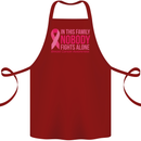 Breast Cancer Awareness Nobody Fights Alone Cotton Apron 100% Organic Maroon