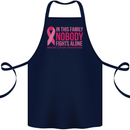Breast Cancer Awareness Nobody Fights Alone Cotton Apron 100% Organic Navy Blue