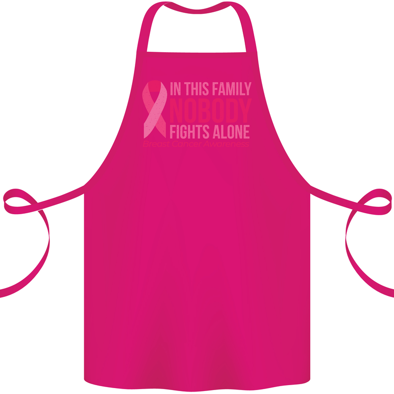 Breast Cancer Awareness Nobody Fights Alone Cotton Apron 100% Organic Pink
