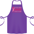 Breast Cancer Awareness Nobody Fights Alone Cotton Apron 100% Organic Purple