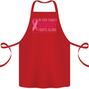 Breast Cancer Awareness Nobody Fights Alone Cotton Apron 100% Organic Red