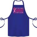 Breast Cancer Awareness Nobody Fights Alone Cotton Apron 100% Organic Royal Blue
