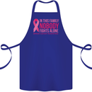 Breast Cancer Awareness Nobody Fights Alone Cotton Apron 100% Organic Royal Blue
