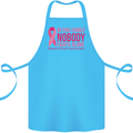Breast Cancer Awareness Nobody Fights Alone Cotton Apron 100% Organic Turquoise