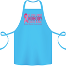 Breast Cancer Awareness Nobody Fights Alone Cotton Apron 100% Organic Turquoise