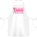 Breast Cancer Awareness Nobody Fights Alone Cotton Apron 100% Organic White