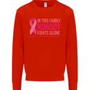 Breast Cancer Awareness Nobody Fights Alone Kids Sweatshirt Jumper Bright Red
