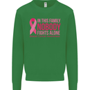 Breast Cancer Awareness Nobody Fights Alone Kids Sweatshirt Jumper Irish Green