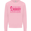 Breast Cancer Awareness Nobody Fights Alone Kids Sweatshirt Jumper Light Pink