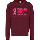Breast Cancer Awareness Nobody Fights Alone Kids Sweatshirt Jumper Maroon