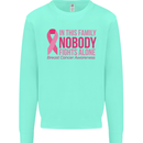 Breast Cancer Awareness Nobody Fights Alone Kids Sweatshirt Jumper Peppermint