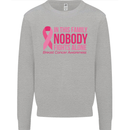 Breast Cancer Awareness Nobody Fights Alone Kids Sweatshirt Jumper Sports Grey