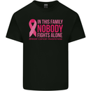 Breast Cancer Awareness Nobody Fights Alone Kids T-Shirt Childrens Black