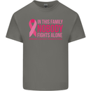 Breast Cancer Awareness Nobody Fights Alone Kids T-Shirt Childrens Charcoal