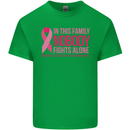Breast Cancer Awareness Nobody Fights Alone Kids T-Shirt Childrens Irish Green