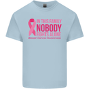 Breast Cancer Awareness Nobody Fights Alone Kids T-Shirt Childrens Light Blue