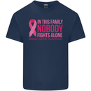 Breast Cancer Awareness Nobody Fights Alone Kids T-Shirt Childrens Navy Blue